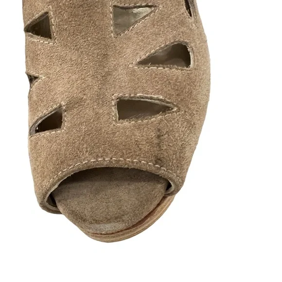 Stuart Weitzman Suede lace up Upstart peep toe heeled women’s boots 7 - Picture 5 of 10